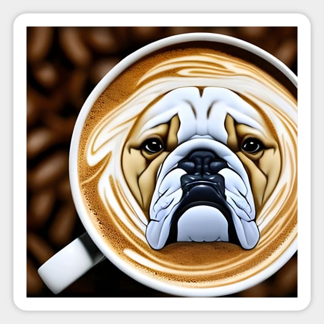 dog latte cup Magnet by animegirlnft